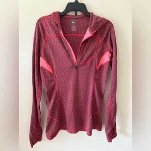 REI Lightweight Hooded Hiking Top with Mesh Venting and Pocket Details, Size XS